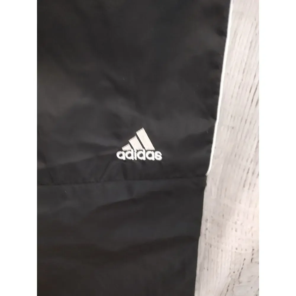 Adidas Vintage 1998 NEW DEADSTOCK Black 3-Stripe Nylon Swish Track Pants Mens XL